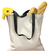 Canvas Tote with Contrasting Handles